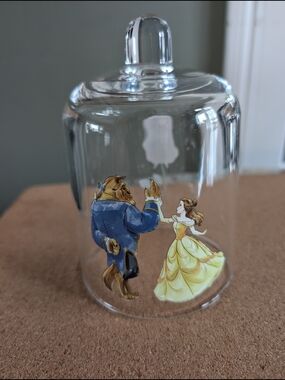 REPLACEMENT Disney Beauty and the Beast Glass Dome Cloche - Etched Rose